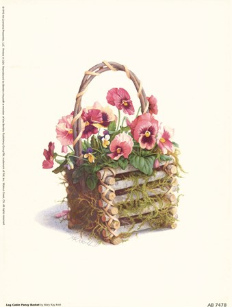 Log Cabin Pansy Basket by Mary Kay Krell art print